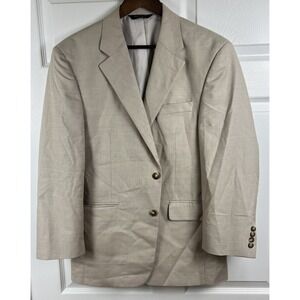 Jos‎ A Bank Blazer Mens 40 Short Beige Tan Cotton Wool Blend Sport Coat Jacket